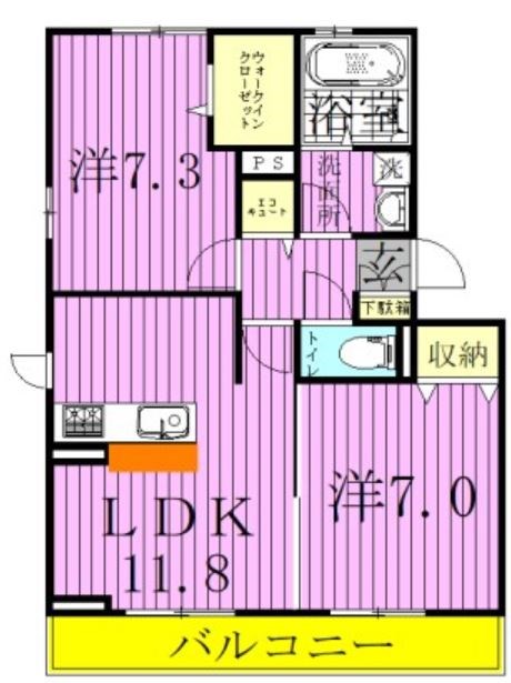 リヴェールＢ 203号室 間取り