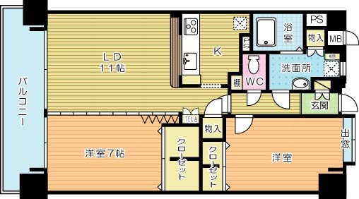 ニューリバー三萩野   間取り図