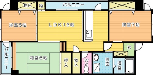 レリディアンスビューマ 504号室 間取り