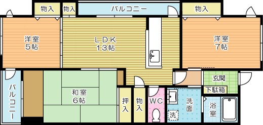 レリディアンスビューマ 704号室 間取り