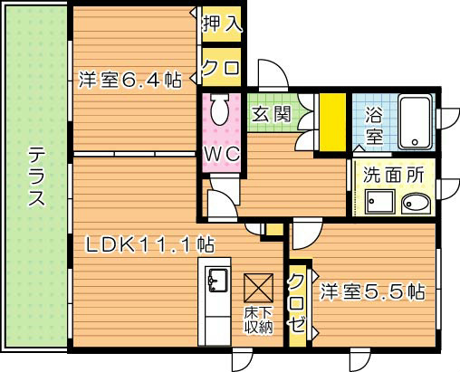 ヴィラグリーン　A棟 間取り図