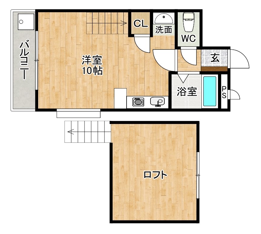 オリエンタル朝日ヶ丘 401号室 間取り