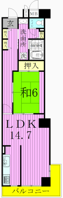 松戸駅前ハイツ 605号室 間取り