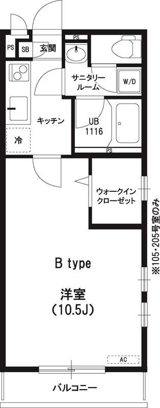 リブリ・Y.T常盤平 203号室 間取り