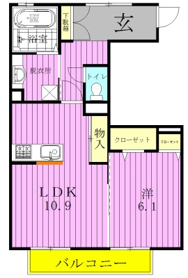 アズールＢ 101号室 間取り