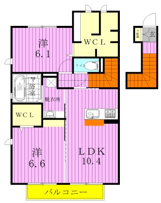 アズールＢ 203号室 間取り