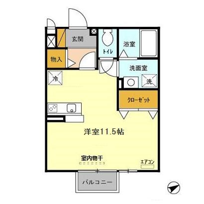 メルベーユ 203号室 間取り