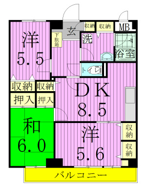 パインツリーコート 203号室 間取り