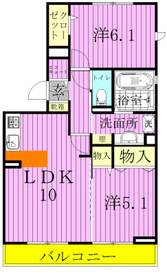 プレミールA 301号室 間取り