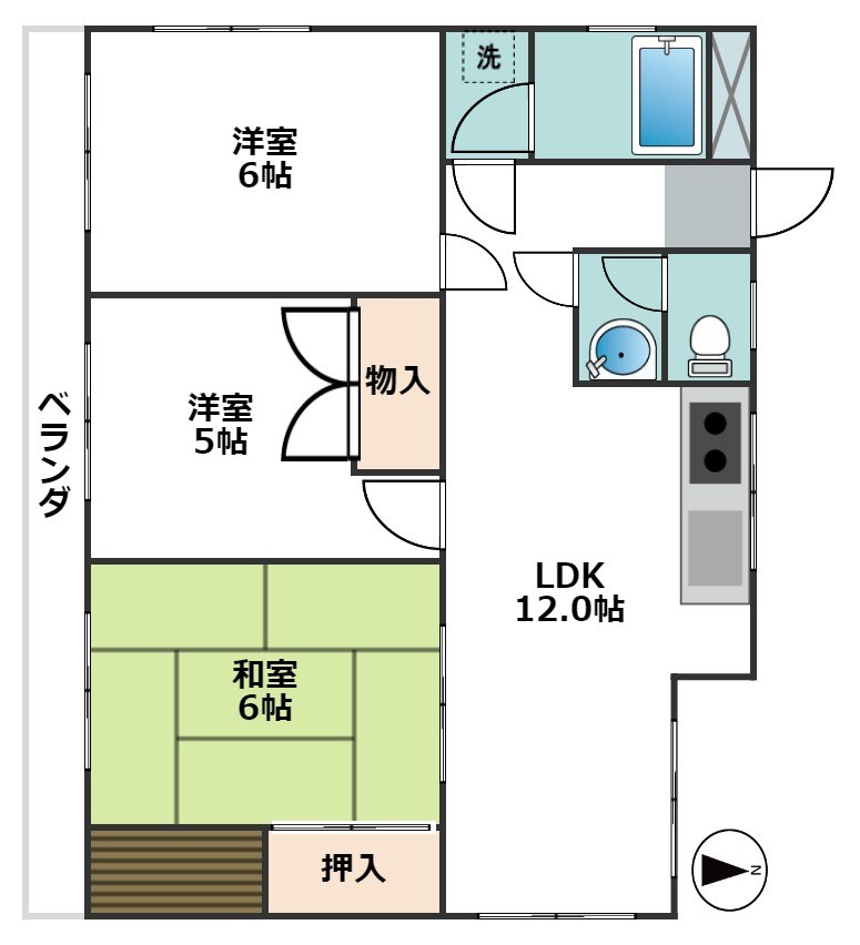 モンメゾン 201号室 間取り