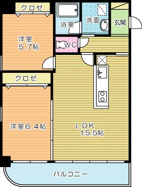 嵐山ツインビル南館 302号室 間取り