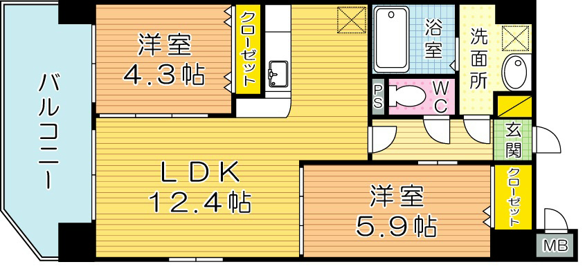 Victoire歯大前（ビクトワール歯大前） 1001号室 間取り