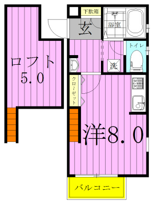 ヒューマンパレス新松戸Ⅱ 104号室 間取り