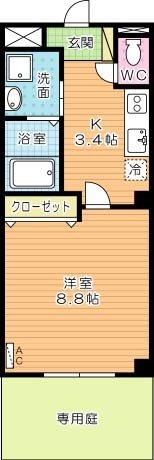 ソッジョルノ高田 103号室 間取り