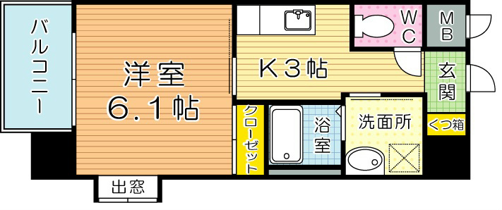 ＭＤＩフェリース戸畑駅前 1001号室 間取り