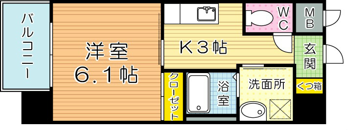 MDIフェリース戸畑駅前 402号室 間取り