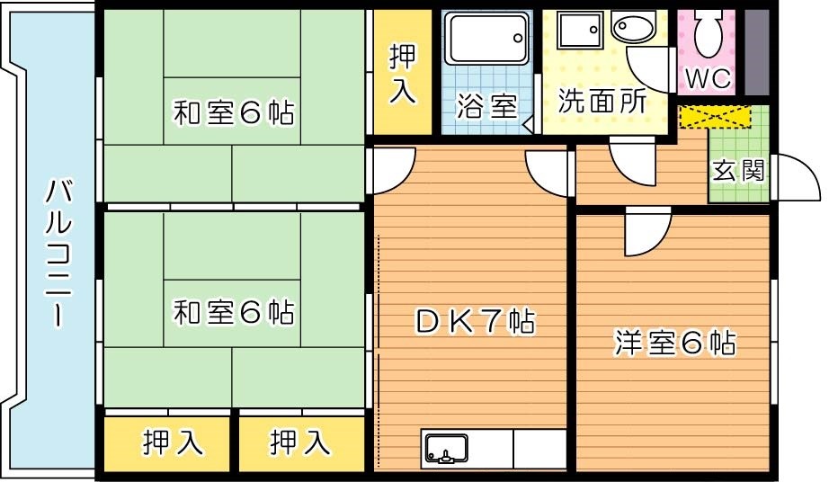 ファミール萩原 302号室 間取り