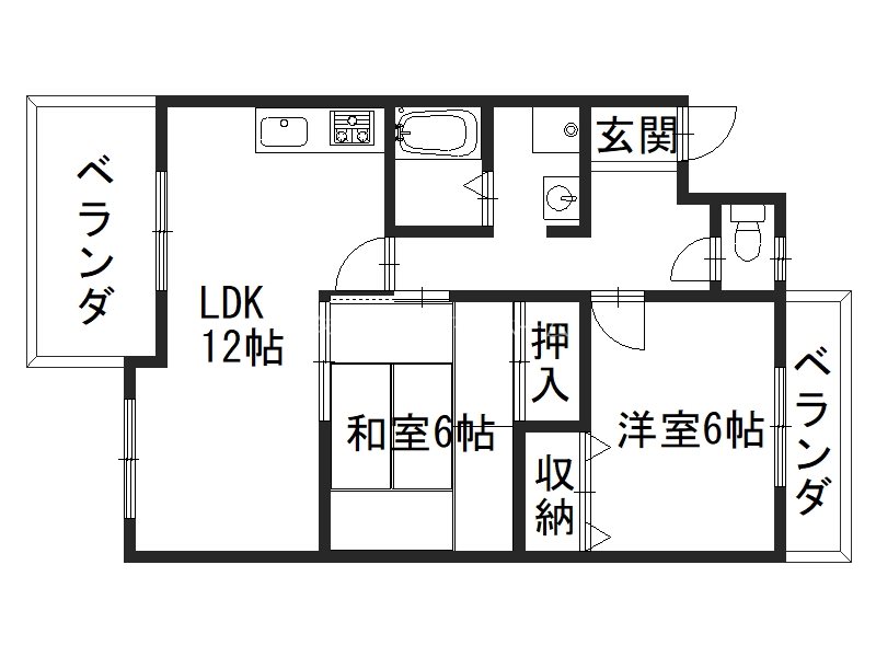 アーバニティー桂 102号室 間取り