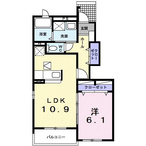 レインボーヒルズⅢ 103号室 間取り