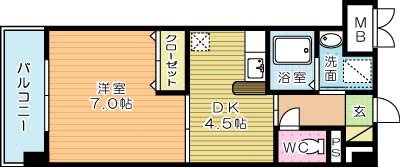 エヴァーグリーンＮ 609号室 間取り