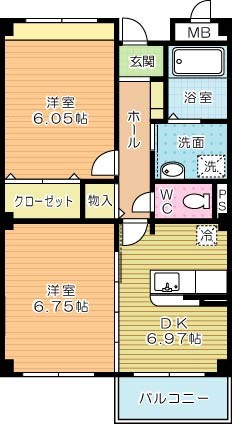 レインボーピーク 302号室 間取り