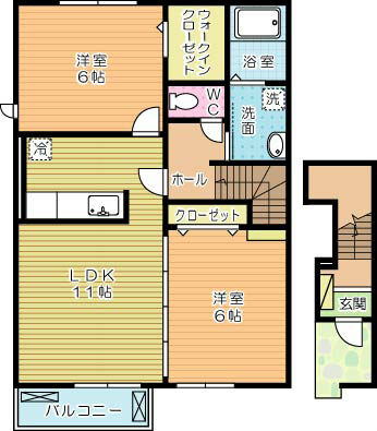 エール湯川Ａ 201号室 間取り