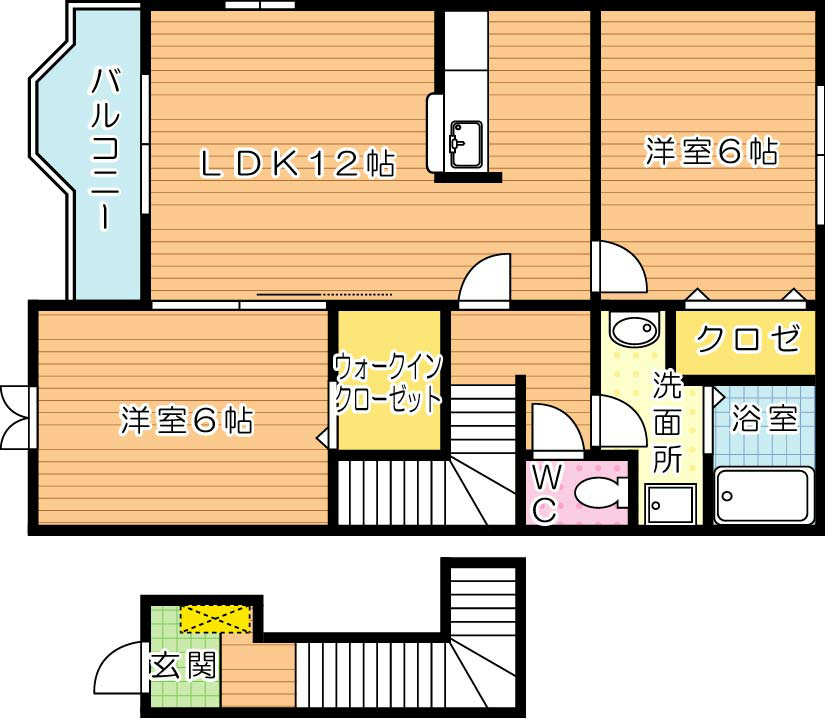 ジュネス馬場　A棟 間取り図