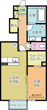 エスポワール下城野 103号室 間取り