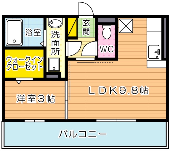 セジュール熊本 202号室 間取り