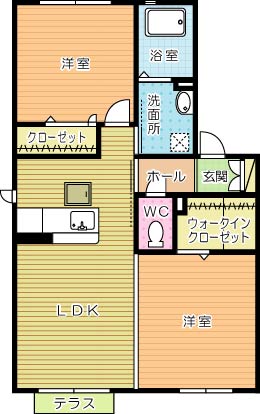 サンアベニュー葛原Ⅱ 101号室 間取り