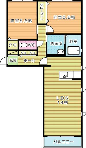 コリーヌ和 201号室 間取り