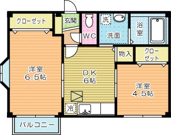 フィオーレ長行西 105号室 間取り