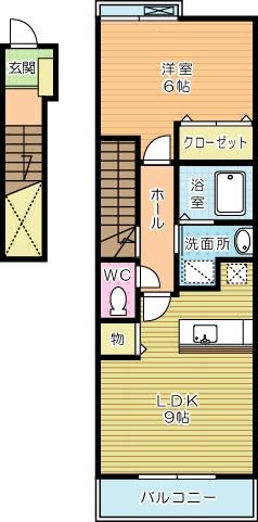 カレントハウス  205号室 間取り