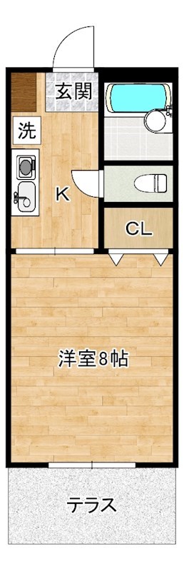 スタディハイツＹＳ　Ｂ棟  103号室 間取り