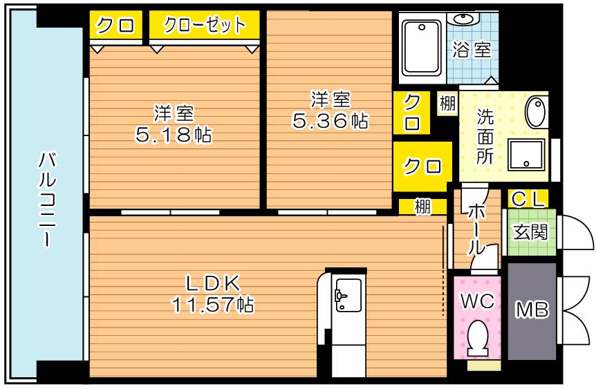 シャーメゾングランドソレイユ門司 404号室 間取り