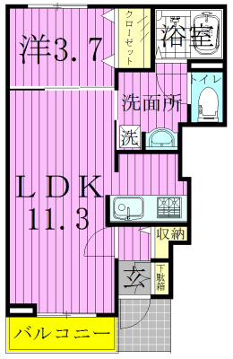 フェアリーエリアＣ棟 102号室 間取り