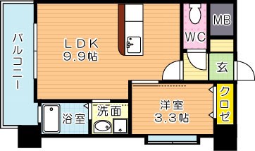 アンテス上到津 703号室 間取り