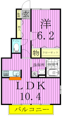 102号室 間取り