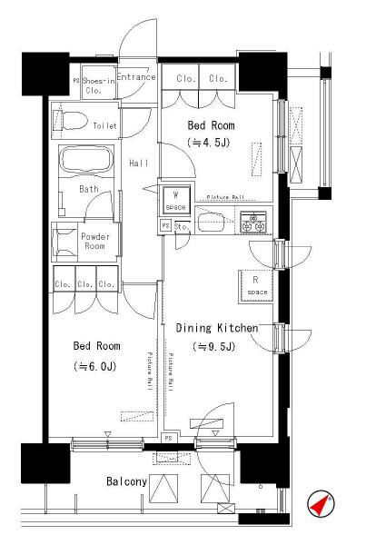 パークアクシス西船橋本郷町 410号室 間取り