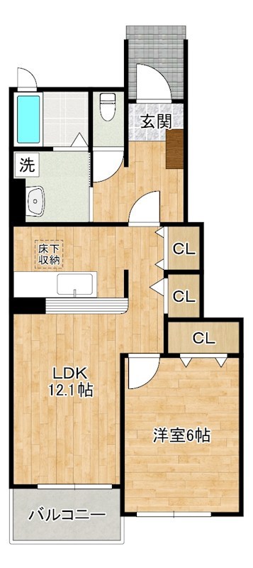 メリディオ葛原Ｂ 102号室 間取り