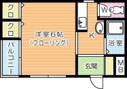紫陽花館 402号室 間取り