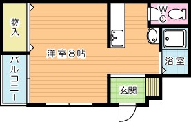 紫陽花館 402号室 間取り