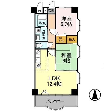 アンビシャス 301号室 間取り