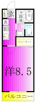 パティオスクエア新松戸A棟 205号室 間取り