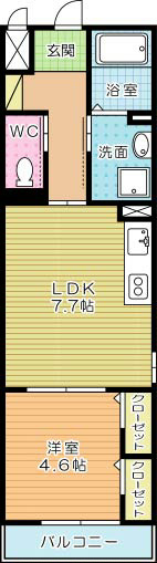 ブライトシリカ 201号室 間取り