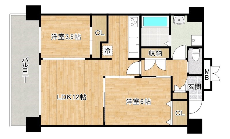 CPタワー  1302号室 間取り