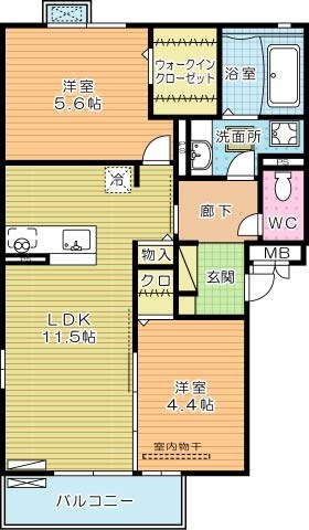 メゾンラフィーネＡ棟 201号室 間取り