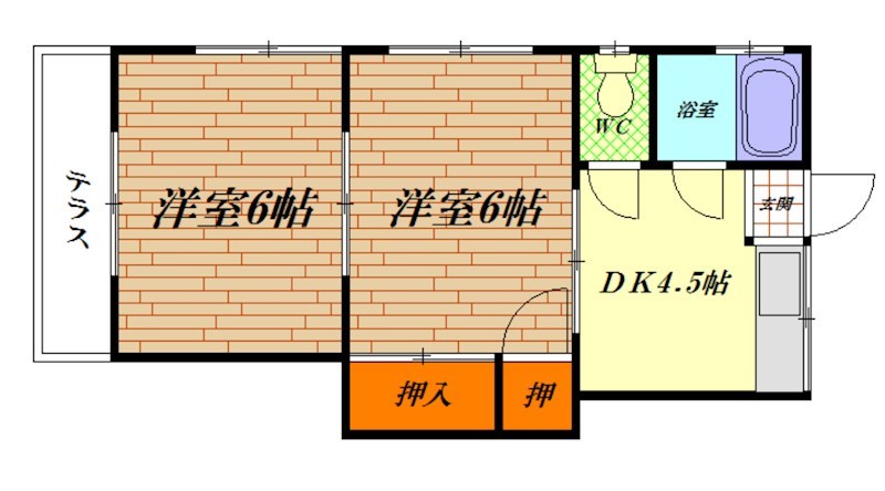 ホワイトハイツ 102号室 間取り