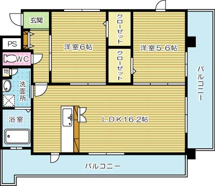 ルネス到津の森 305号室 間取り