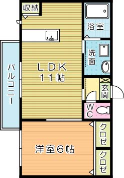 五ツ石の庄Ⅱ　Ａ棟  102号室 間取り